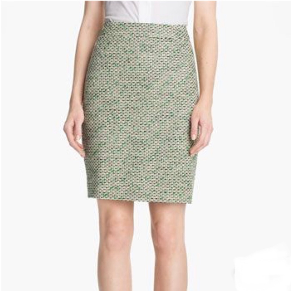 Kate Spade Green Tweed Judy Pencil Skirt